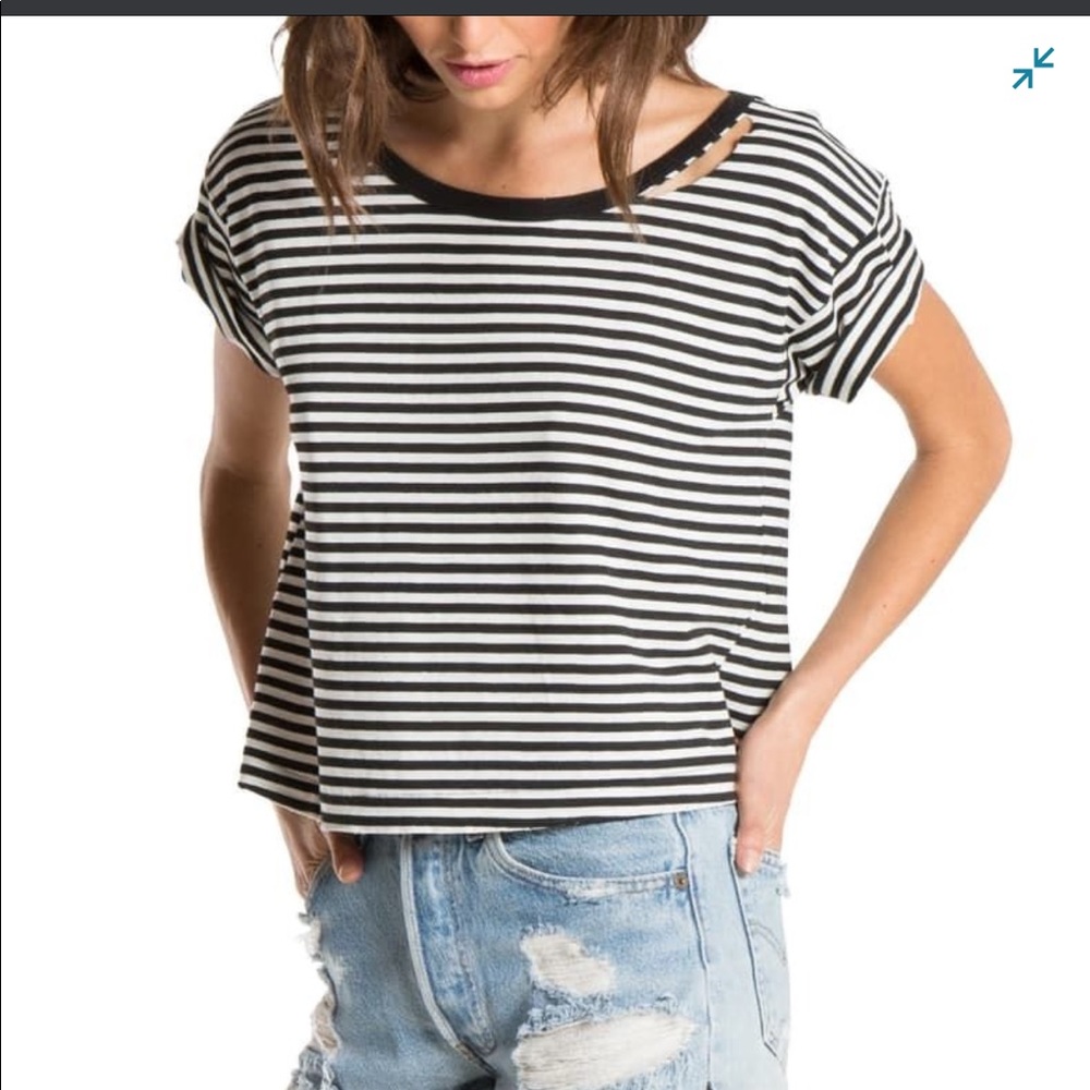 n:PHILANTHROPY Striped Crop Tee